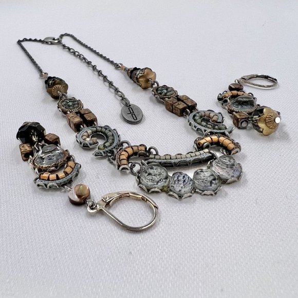 💖HP💖 Ayala Bar - Absolutely Stunning Green, Blue, & Copper Earring & Necklace - Picture 5 of 7